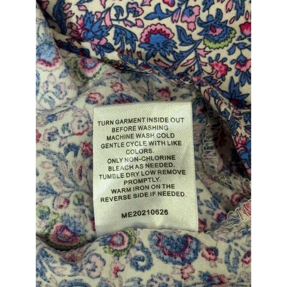 NEW Grace+Karma Peasant Blouse Tunic Women XL Pink Floral Boho Patchwork Smocked - Picture 8 of 11